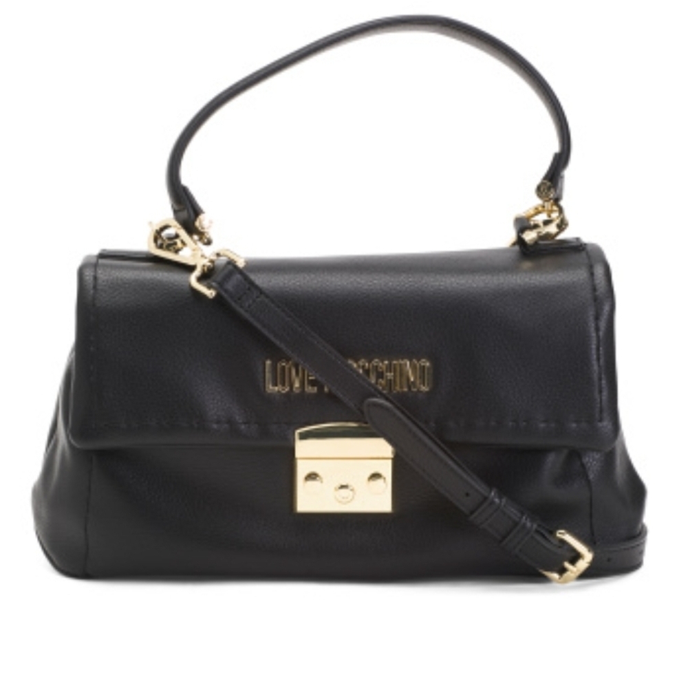 Love Moschino Nwt  Satchel Black Leather Handbag